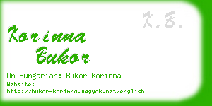 korinna bukor business card